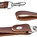 Genuine Leather Neck Lanyard, RetroLeo Leather Key Chain Holder, ID Badge Holder (LL001--Brown)