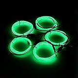 SOLMORE 5 X 1 Metre Neon Light EL Wire Waterproof LED Strip Electroluminescent DC 3V+ Driver + Splitter For Party Xmas Decoration (green)