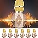 Bluetooth Karaoke Microphone for Kids Wireless Bluetooth Karaoke Machine with Speaker, Flash LED, Magic Voice, Aluminum Alloy Handle, Speaker,Compatible Android/PC and All Smart Phone(Gold)