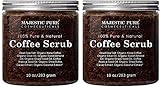 Majestic Pure Arabica Coffee Scrub - All Natural Body Scrub for Skin Care, Stretch Marks, Acne & Cellulite, Reduce the Look of Spider Veins, Eczema, Age Spots & Varicose Veins, Set Of 2