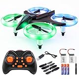 Veken Mini RC Drone Quadcopter for Kids Adults 2.4Ghz 4 Ch 6-Axis Gyro RC Helicopter with Led Lights, Auto Hovering, One Key Take Off/Landing, 3D Flip, Headless Mode Good Choice Drone for Beginners