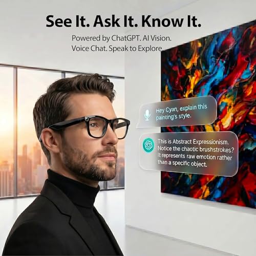2026 Smart AI Glasses, 8MP 4K POV Camera, AI Assistant, HD Video, Voice Recorder, Meeting Transcriber, Translation, Open-Ear Bluetooth, Photochromic + Extra Blue Light Lenses for Travel & Vlogging