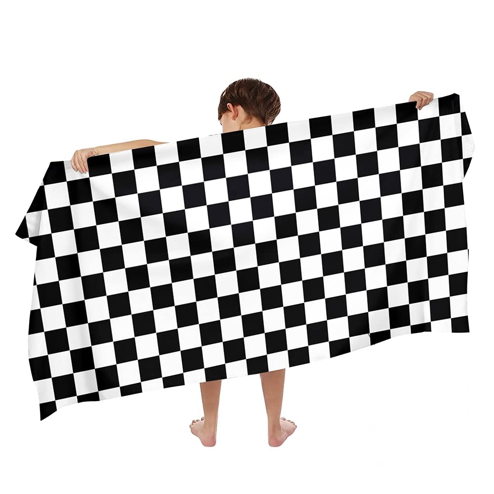 Ulticool Microfibre Children's Towel 140 x 70 cm - Car Racing Car Chess Game Dino - Lightweight Travel Towel Quick Drying Bath Towel Beach Towel Microfibre Travel Beach Child Boy