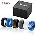 SYOURSELF Silicone Rings Mens, Rubber Wedding Rings, 6 Pack Thick, Breathable, Stackable, Comfortable, Wide Ergonomic Design Rubber Wedding Rings Bands for Sports, Outdoors + Gift Box