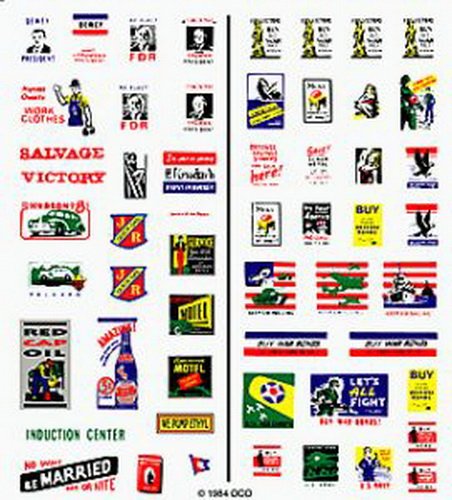 Woodland Scenics Dry Transfer Decals 1940's Signs and Posters