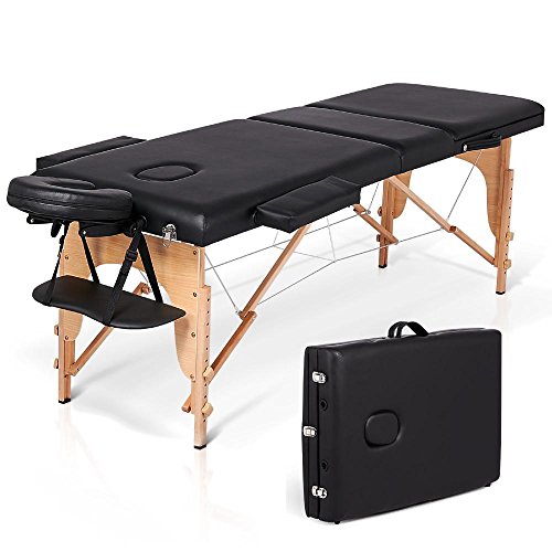 Yaheetech 84'' Portable Folding Massage Table Facial Slaon SPA Bed with Backrest