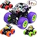 CozyBomB Friction Powered Monster Trucks Toys for Boys/Girls - Push and Go Car Truck Playset, Inertia Vehicle, Kids Birthday Christmas Party Supplies Gift 3 Years Old (Purple, Red, Orange, Green)
