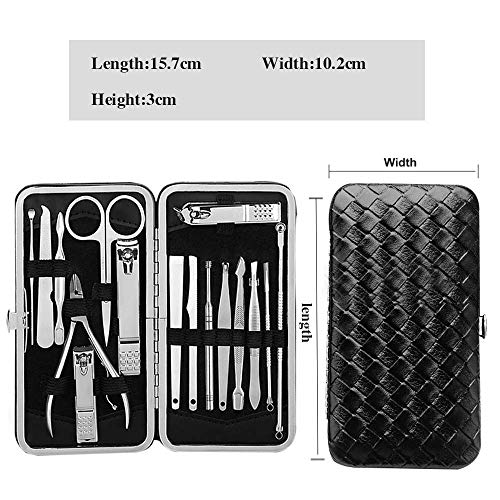 Manicure Pedicure Set Nail Clipper,Fomatrade 16 Pieces Stainless Steel Heavy Duty Nail Care AIDS -Fingernail Clippers,Toenail Clippers -Portable Travel & Grooming Kit Tools (Silver)