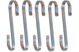 Alipis Stainless Steel Flat S Hooks 3.07 Inch Heavy Duty Kitchen Utensil Organizer for Hanging Pots Pans Towels 10-Pack