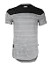 ZIMEGO Men's Short Sleeve Semi Longline Round Bottom Hip-hop Hipster T-Shirts (Large, ZFSS458-FBAmazon)