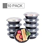 Glotoch Bento Box, 16 Ounce Wholesale 1 Compartment Food Storage Containers for Meal Prep-Microwave, Freezer &amp; Dishwasher Safe - Eco Friendly Oven Safe Food Container, Pack of 10 ()