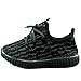 DADAWEN Girl's Boy's Breathable Light Weight Lace-Up Running Shoes Sneakers(Toddler/Little Kid) Black US Size 9 M Toddler