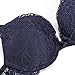 Deyllo Women’s Push Up Lace Bra Comfort Padded Underwire Bra Lift Up Add One Cup(Navy-Blue,34B)