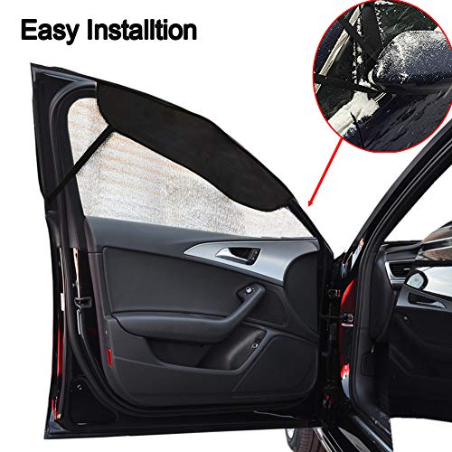 Big Hippo Car Snow Cover, Thickness Car Side Window Snow Cover for Snow, Ice, Frost, UV Full Protection- Winter Auto Snow Ice Cover Universal Fit for Most Vehicle (2 Pack)