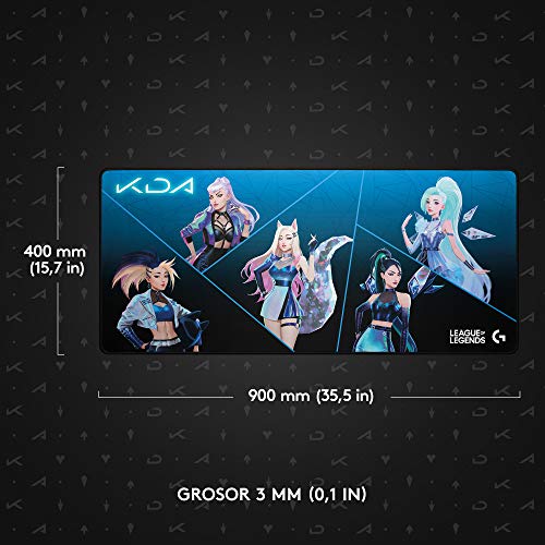 Logitech-G840-KDA-XL-Alfombrilla-de-raton-para-Gaming-3-mm-de-Grosor-Base-de-Goma-Estable-Equipo-de-Juego-Oficial-de-League-of-Legends-Multicolor