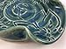 Spoon Rest, Ceramic Spoon Rest with Dahlia Carving in Teal