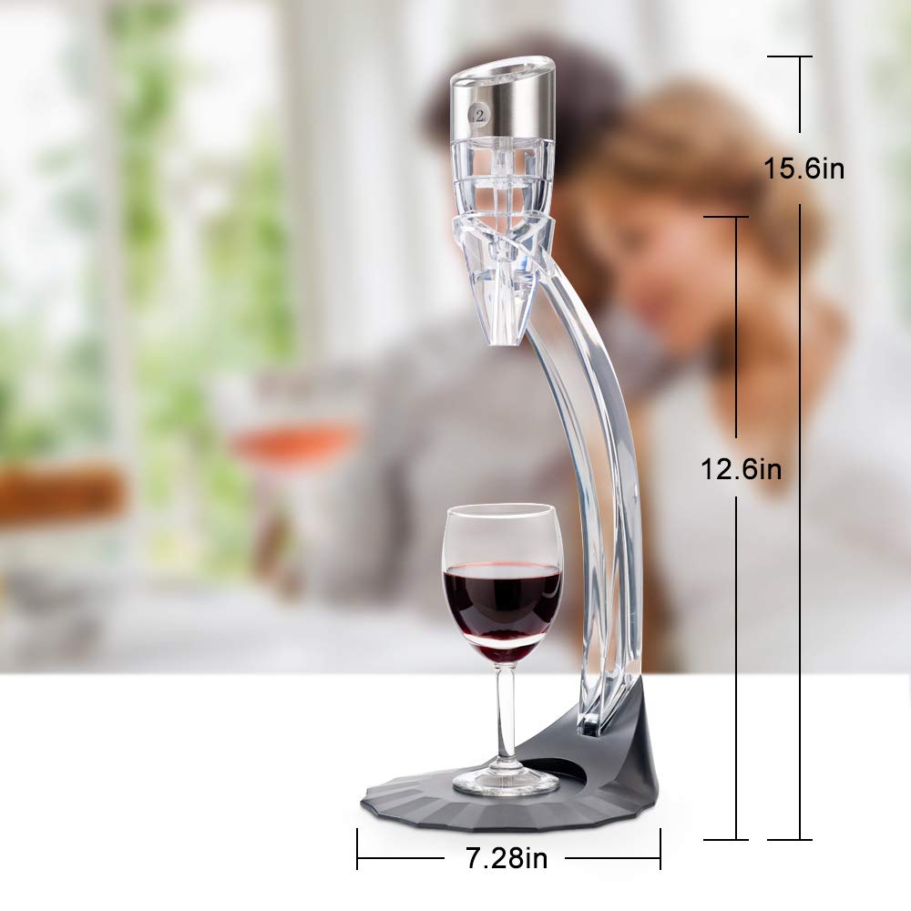 Secura Deluxe Wine Aerator Aerating Pourer Spout and Decanter with 6