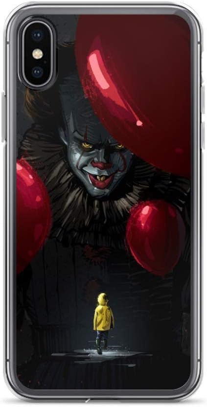 iPhone X/XS Case Anti-Scratch Motion Picture Transparent Cases Cover Pennywise Movies Video Film Crystal Clear