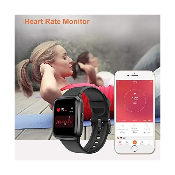 YAMAY Smart Watch,Fitness Trackers With Heart Rate Monitor/Pulse Oximeter/Blood Oxygen Monitor/Blood Pressure Monitor…