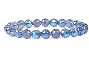 Justinstones Gem Semi Precious Gemstone 8mm Round Beads Stretch Bracelet 7 Inch Unisex