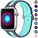 Haveda Sport Bands Compatible for Apple Watch 38mm/40mm, Breathable Silicone Bands for Apple Watch 4, iWatch Series 4/3/2/1, Women Men Kids 38mm/40mm M/L Grey/Teal