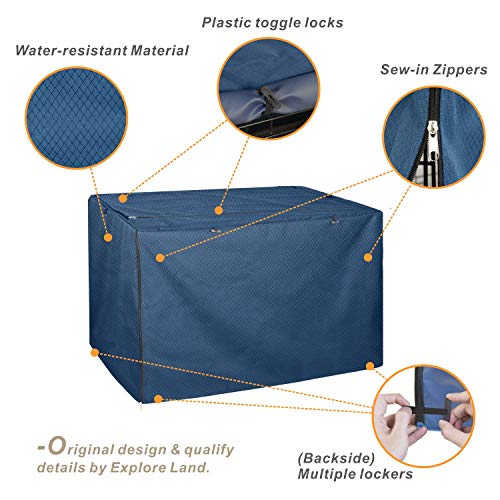Explore Land Dog Crate Cover for 42 Inches Wire Cage, HeavyDuty