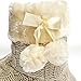 Ladies Slippers Women's Slipper Boot Faux Fur Lined with Pom Poms (Large)