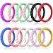 Zollen 12 Packs Silicone Wedding Rings for Women, Thin Braided Rubber Wedding Bands Stackable Ring, Hypoallergenic Silicone, Size 7