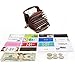 Edmen Thin Soft Leather Accordion Style Genuine Leather RFID Secured Card Case Wallet with Zipper