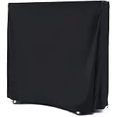 BEILLER Ping Pong Table Cover Premium Heavy Duty Waterproof Cover for Outdoor &amp; Indoor Foldable 9 x 5 FT Table Tennis Tables PVC Coating All Weather Protection Black