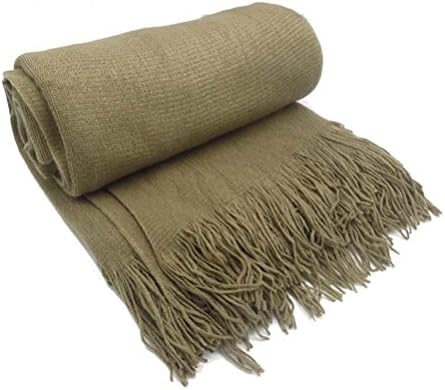 ANJUREN Knit Acrylic Throw Blankets for Sofa Couch Bed Baby Travel Nap Mat Blanket Towel Cover Oversize Scarf Shawl Wrap (L66.9in W51.2in, Coffee)