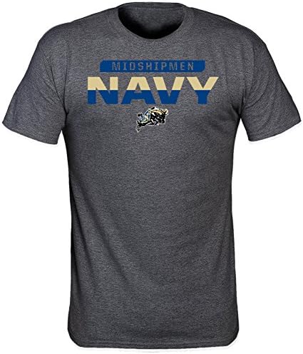 NCAA Navy Laser Poly T-Shirt, Medium, Dark Heather