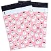 10x13 100-Pack Santa Face Designer Poly Mailers, Ohuhu Christmas Shipping Mailer Bags Sealed Christmas Holiday Gifts Bag Xmas Mailer Packages with Self Adhesive Strip, Pink