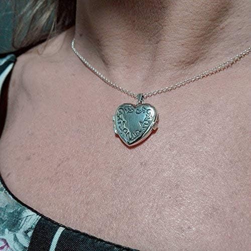 Alylosilver Hanging Necklace Sterling Silver Breastguard for Women with Heart Shape with Border - Image 4