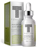 Organic Hyaluronic Acid Serum for Face with Natural Peptides, Jojoba Oil, Vitamin E & Witch Hazel; Reduce Fine Lines & Sun Spots; Free Gift/No Risk.