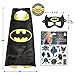 Halloween Superhero Costumes for Boys – 4 Capes and Masks + 4 Superhero Tattooes – Dress Up Kids Toys By MosquitoStation