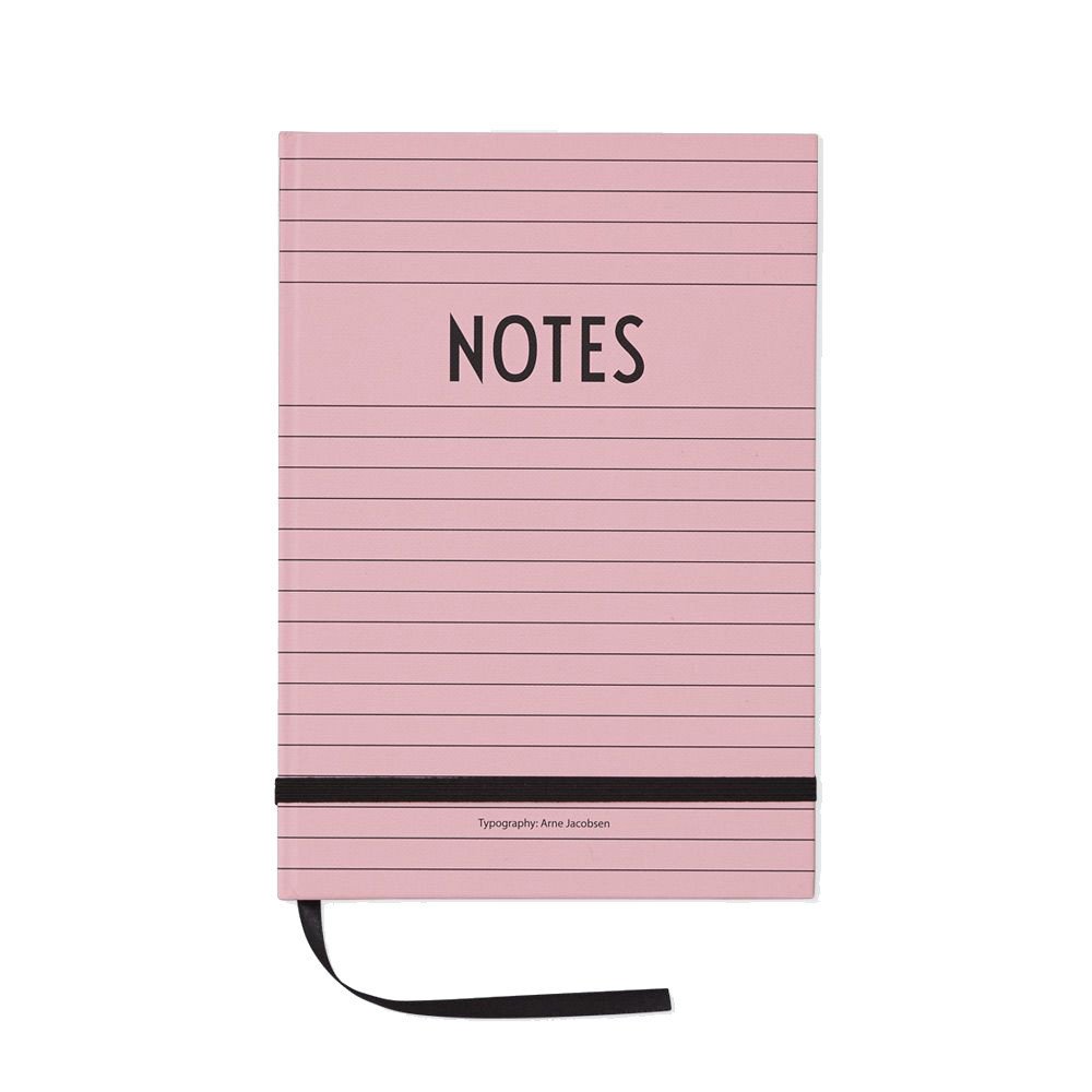 Design Letters Notebook (Pink) – Fashionable Notebook for Personal Thoughts, Work or Sketches, for School and Work, Lined Wooden-Free Paper, 146 Pages, L: 21 x W: 14,8cm