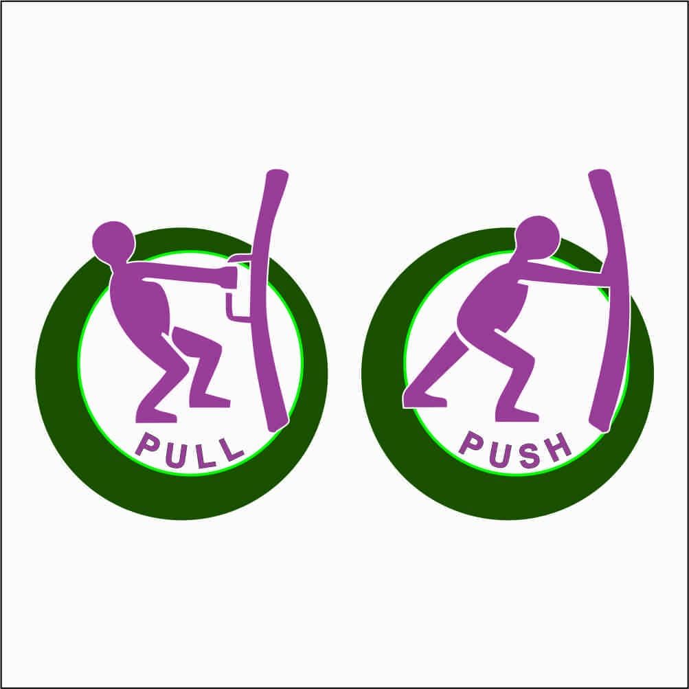 MINTKRAFT Self Adhesive Push & Pull Sign Sticker (SLPP11)