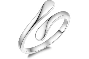 Fookduoduo 925 Sterling Silver Ring Inspirational Jewelry adjustable Wrap Open Rings for Women