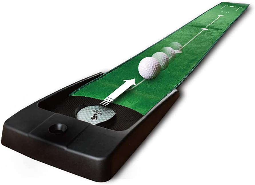 WINNER SPIRIT Miracle 580, Indoor Putting Green, Kickback Putt Mat, Portable, Minimal Noise, Auto Ball Return, Real Golf Practice, 1, 063 x 16.25 in, Requires 4 x 1.5 AA Batteries (Included) : Sports & Outdoors