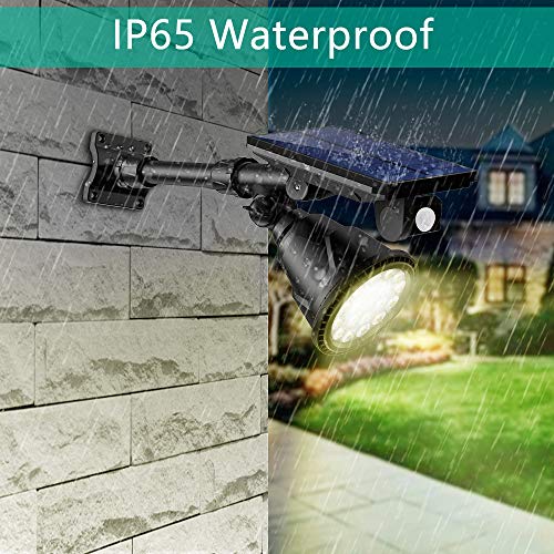 Solar Spot Lights, Outdoor 18 LED Landscape Lamps Super Bright Spotlight Waterproof Flood Lamp with Motion Sensor for Deck Yard Garden Garage Driveway (Yellow - 4 Pack) - Thumbnail 3