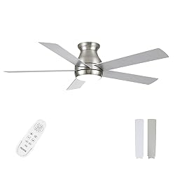 POCHFAN 52 Inch Brushed Nickel Ceiling Fans with
