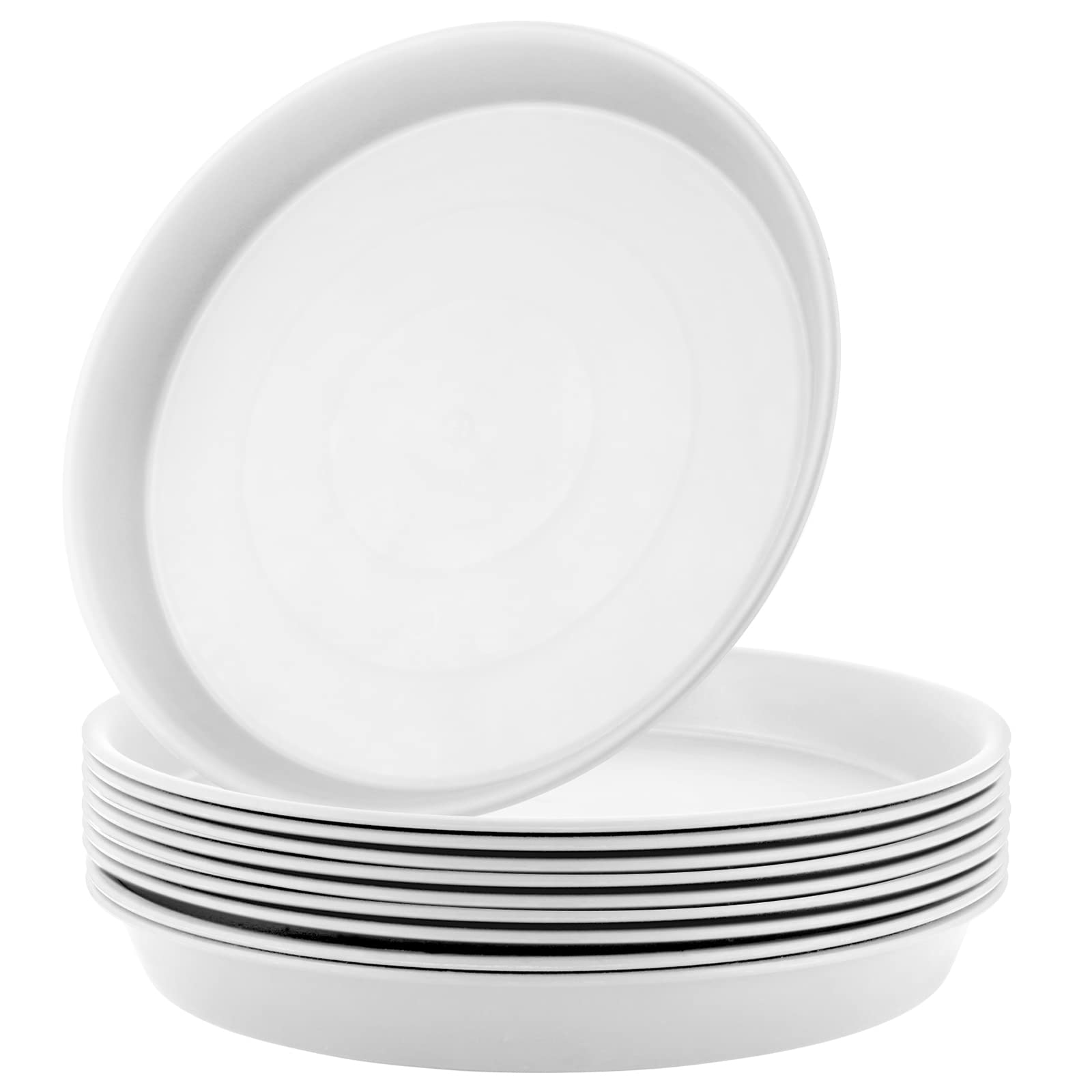 JOIKIT 10 Pack 30 cm White Plant Pot Saucers, Flower Pot Plant Drip Trays, White Garden Pot Saucers, Plastic Plant Pot Saucer Trays for Indoor and Outdoor Garden Plants