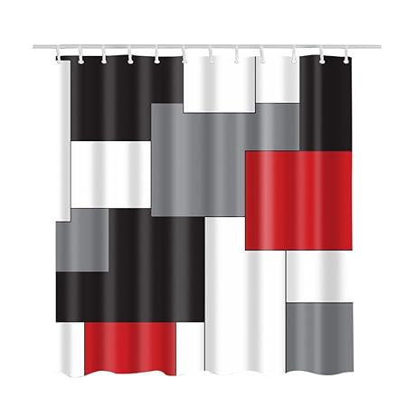 Custom Best White Grey Black And Red Irregular Geometric Splicing