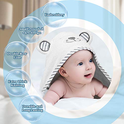 image for Eccomum Baby Hooded Towel Organic Bamboo Baby Bath Towels for Toddlers