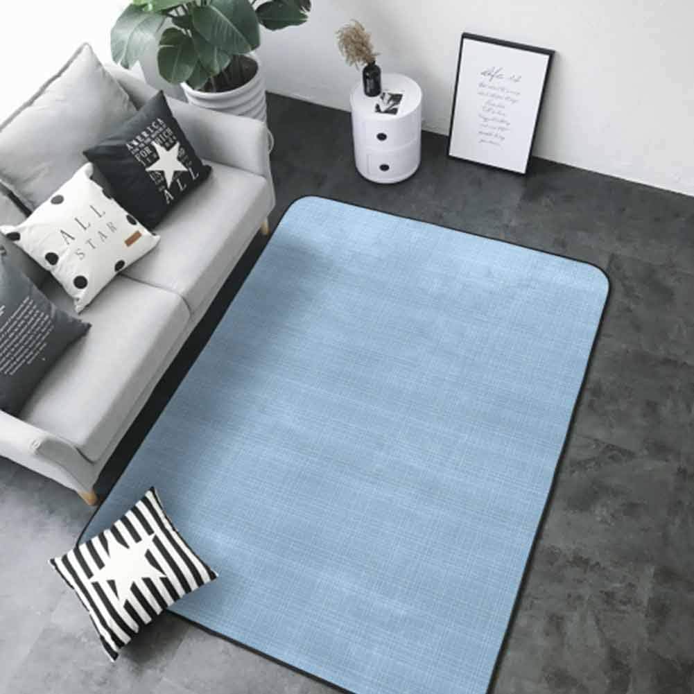 Bathroom Rug Kitchen Carpet Abstract,Traditional Pastel Toned Checkered Pattern with Straight Horizontal Lines UK Print,Light Blue 60"x 72" Rugs for Outside