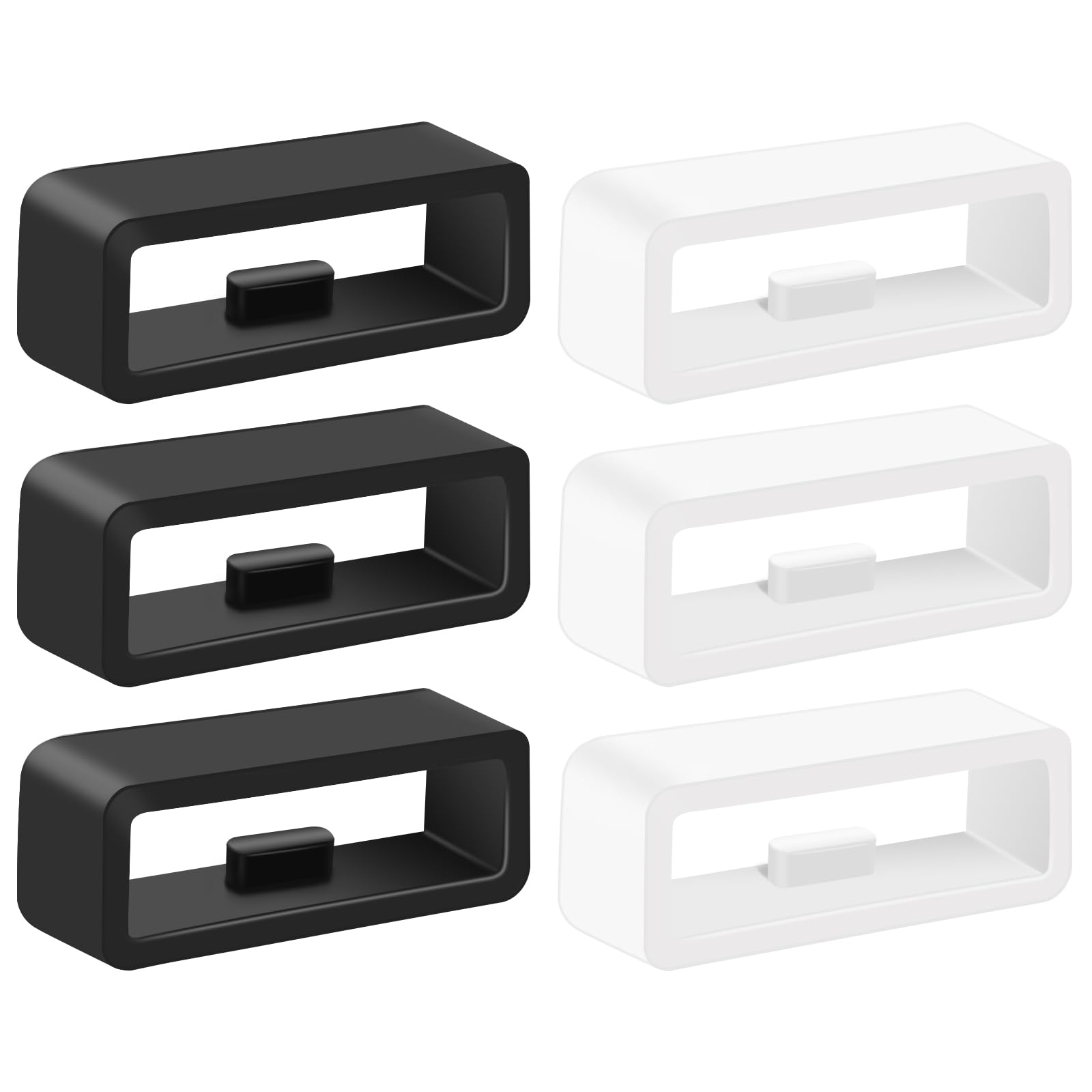 Strap Loop for Garmin Vivoactive 4s, Venu 3s/2s, Forerunner 255s/265s, Vivomove 3s, Silicone Ring Holders Wristband Security Loop (3*Black+ 3*White)