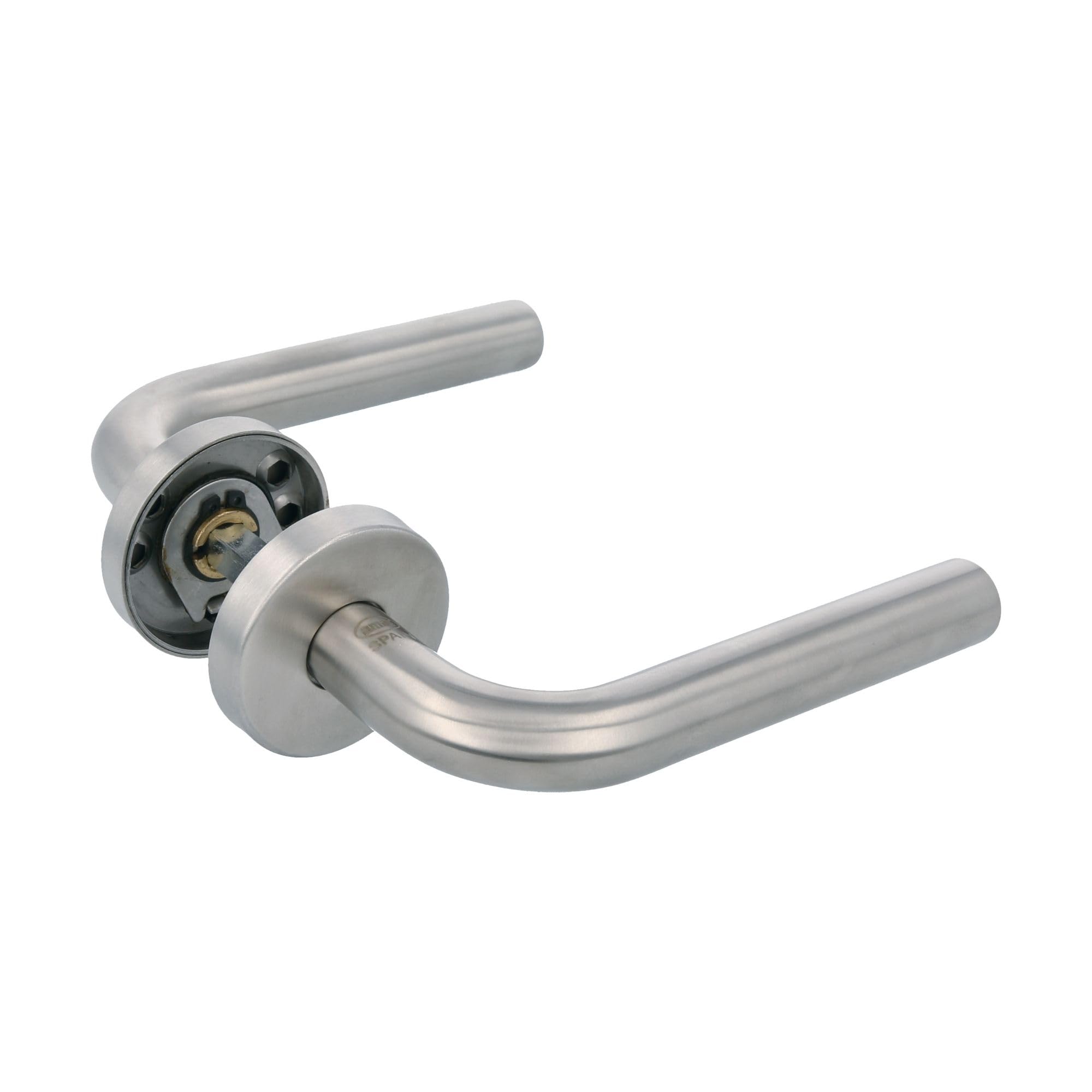 Amig - Stainless Steel Door Handle Set | 2 Piece with Matt Finish Rosette | 136mm Length, 19mm Diameter | Modern Design, Steel, Metal