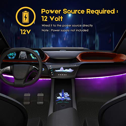 Geeon 4-Pack Pink-Purple Car LED Strip Lights 12''/cm 12V for Automotive Trucks Motorcycle Boats Interior Lighting Waterproof UL Listed