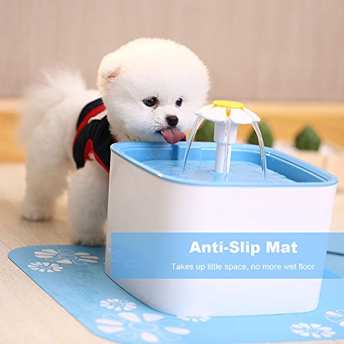 WOLFWILL 85oz/2.5L Dog Cat Water Fountain Automatic Pet Drinking Fountain Water Dispenser with 2 Replacement Filters and 1 Anti-slip Mat